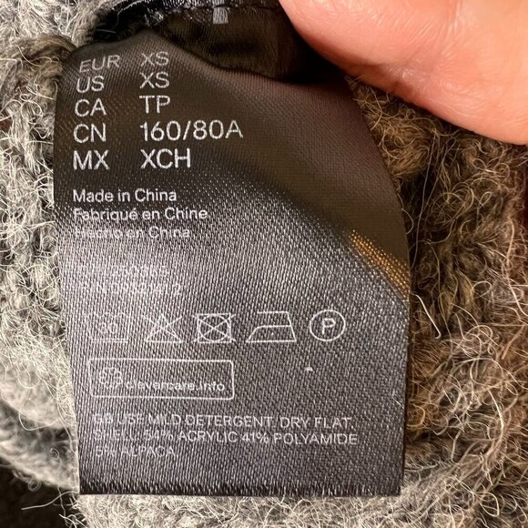 H&M Sweater Womens Size XS Gray Cowl Neck Alpaca Blend Long Sleeve Natural - Picture 11 of 14